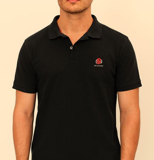Cotton Matty Polo T-shirt- Black
