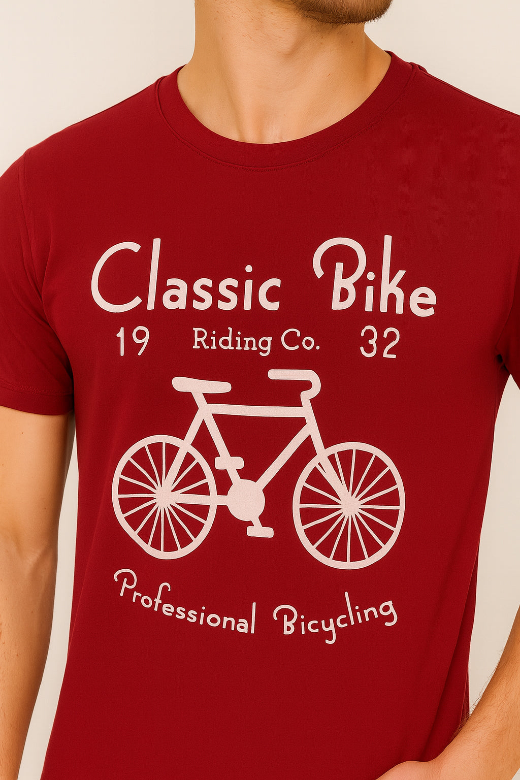 Maroon Cotton Hosiery Round Neck T-shirt