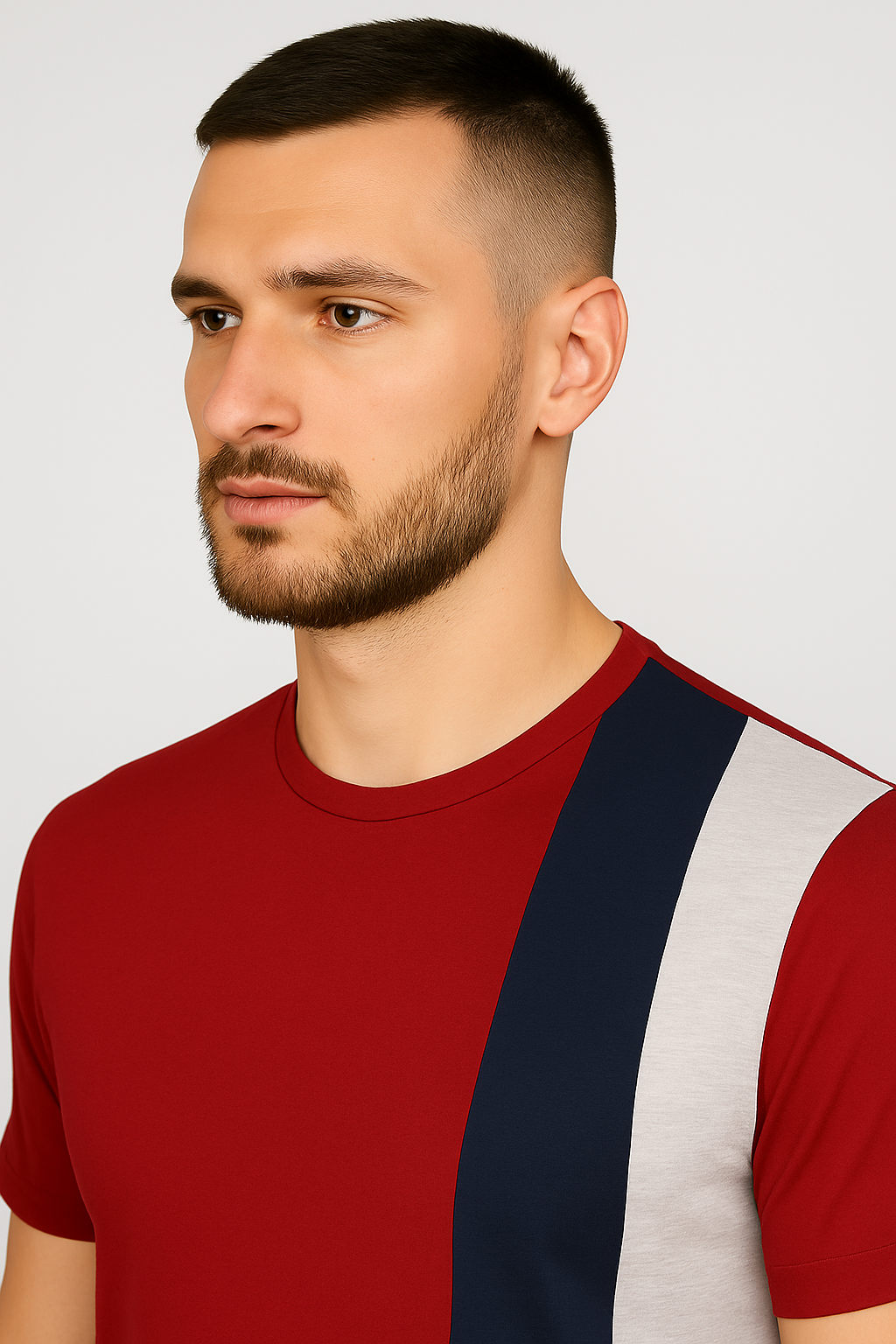 Maroon Cotton Hosiery Round Neck T-shirt