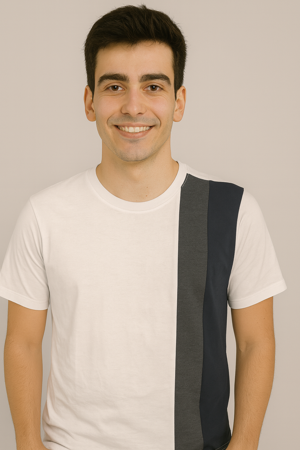 White Cotton Hosiery Round Neck T-shirt