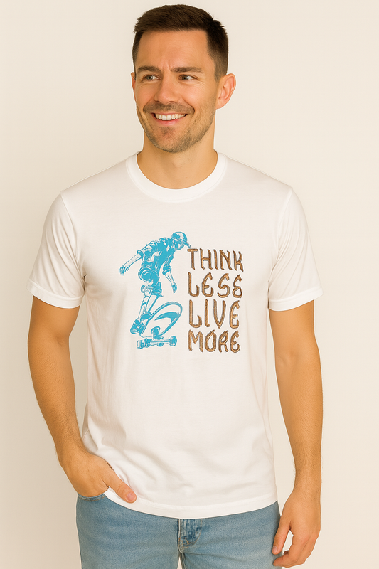 White cotton hosiery printed Round Neck T-shirt