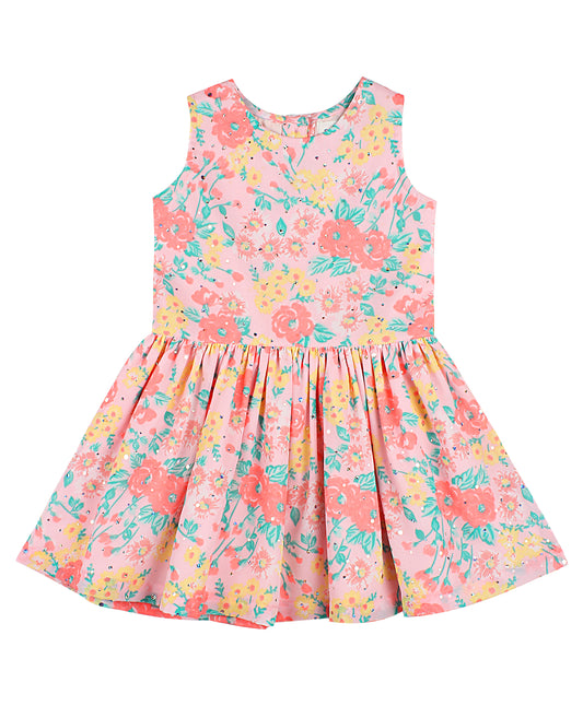 Shoppertree peach Bright Sober Print Dress