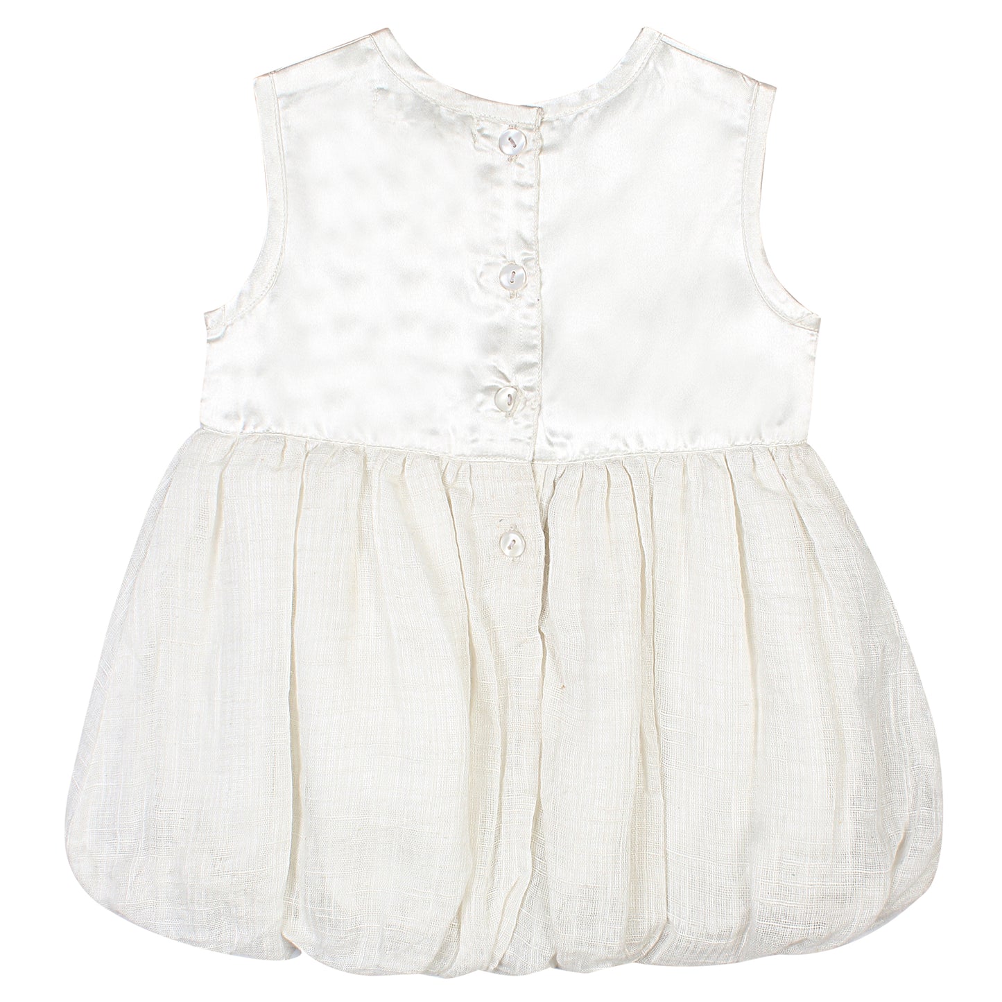 SHOPPERTREE Satin & Cotton Party Dress – Elegant White