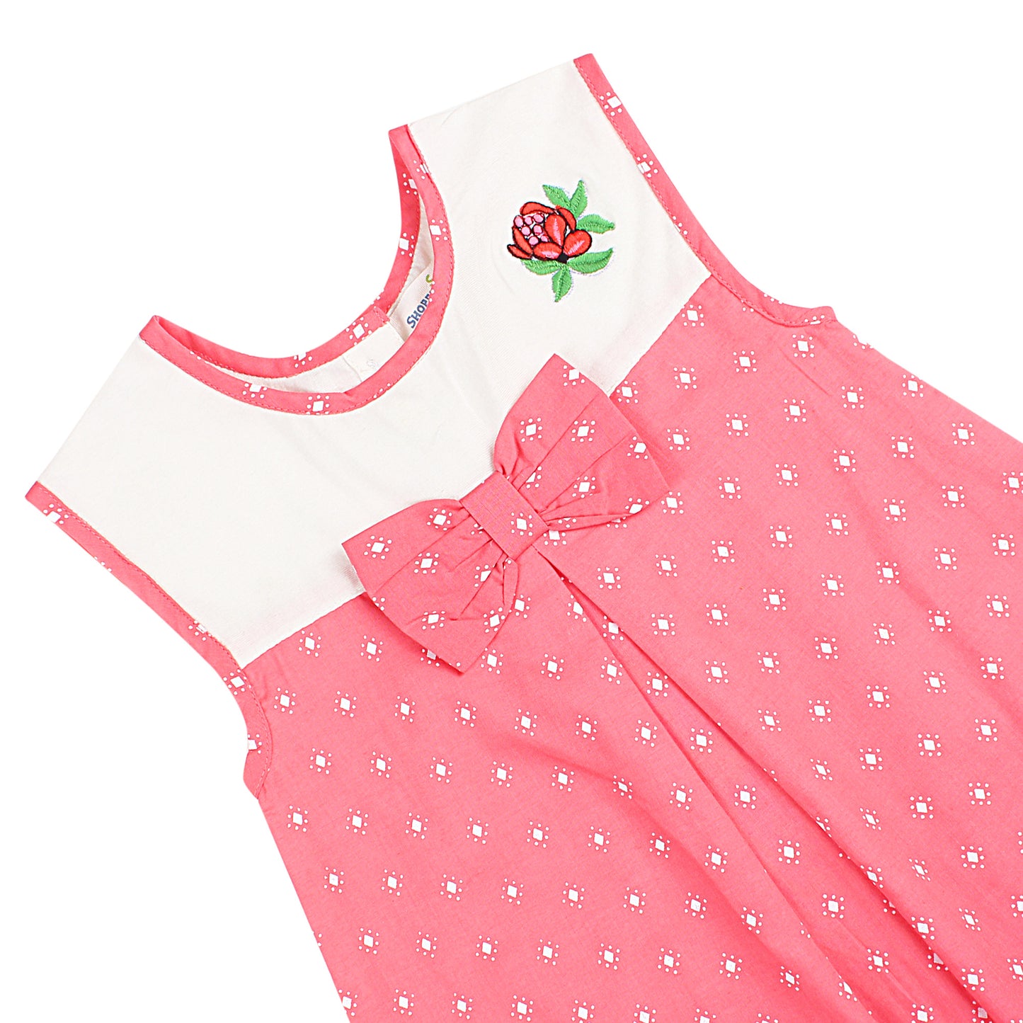 Shoppertree Rose Color Printed Aline Dress