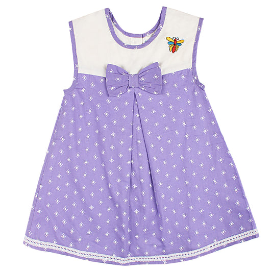 Shoppertree Purple Printed Aline Dress