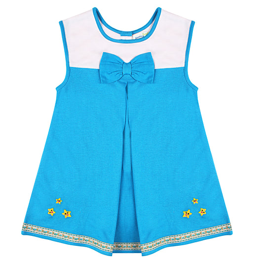 Shoppertree Blue Printed Aline Dress