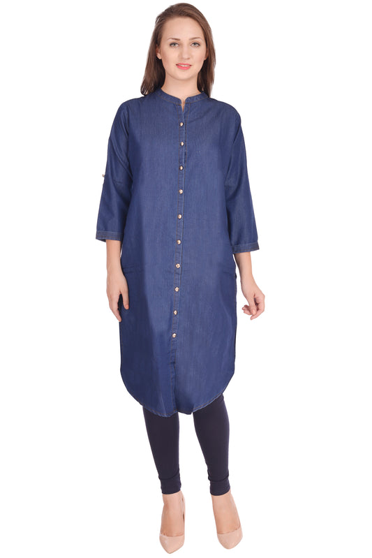 Shoppertree Blue Denim Kurta for Woman