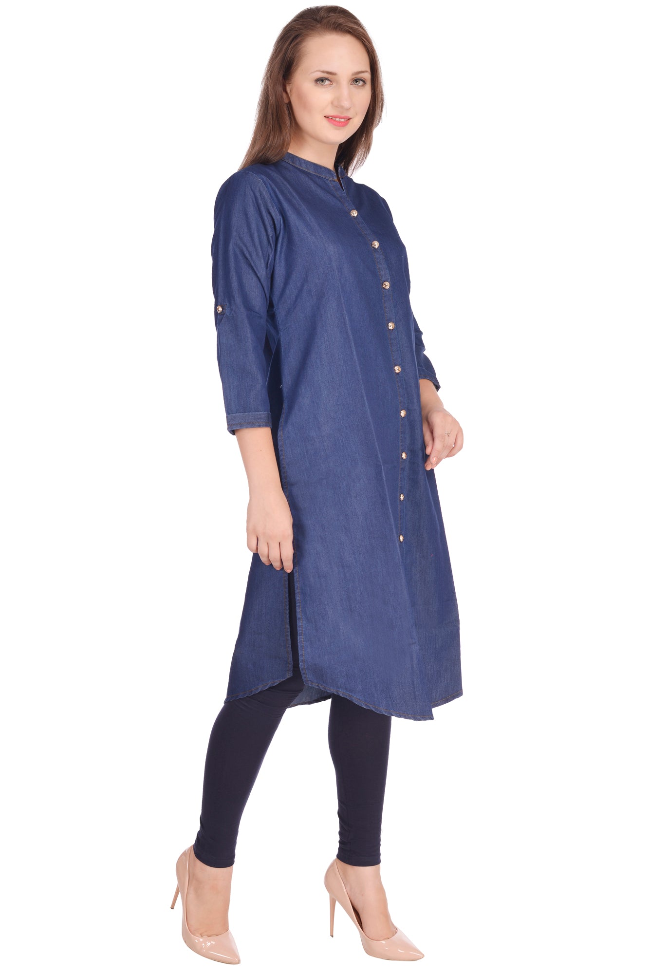 Shoppertree Blue Denim Kurta for Woman