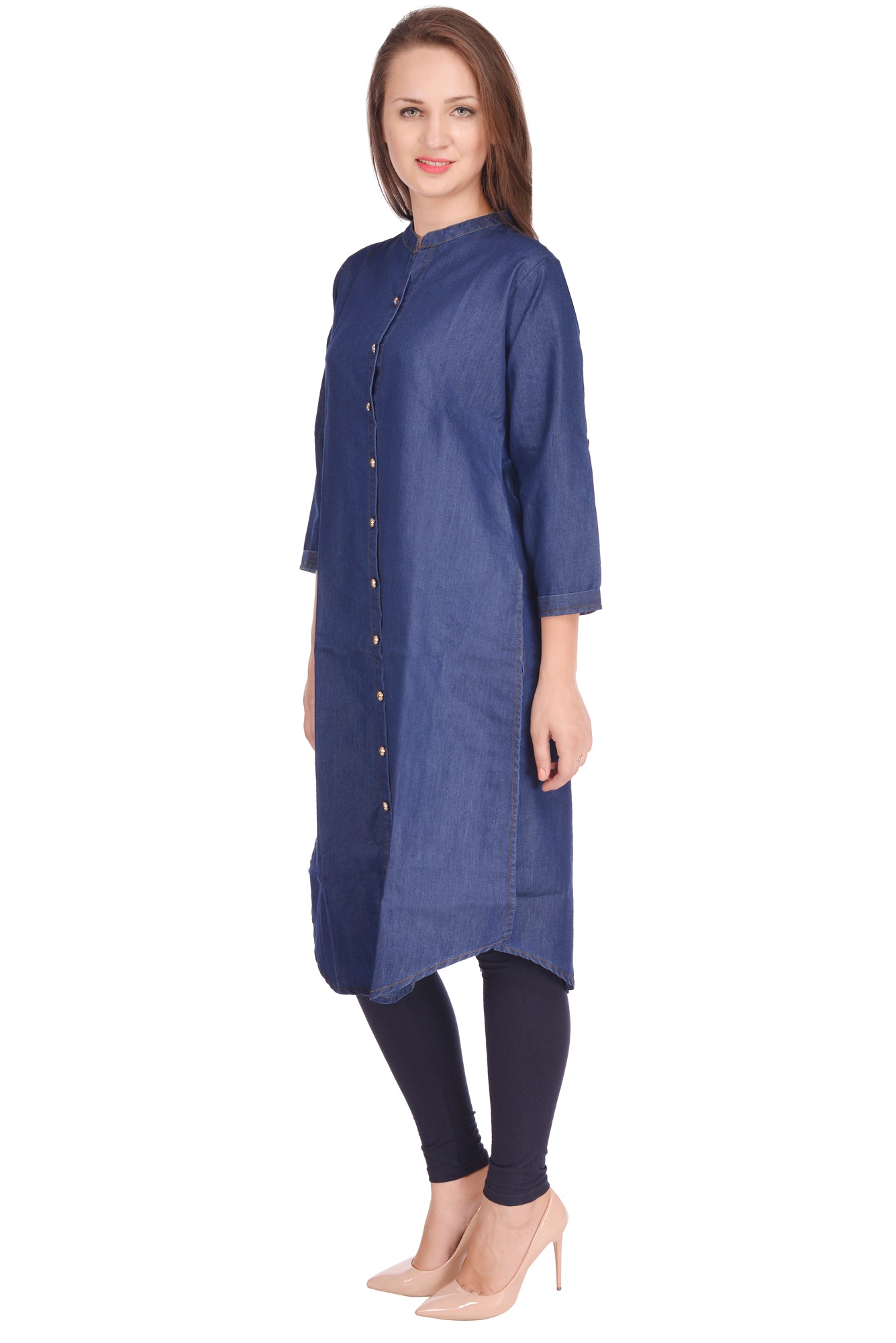 Shoppertree Blue Denim Kurta for Woman