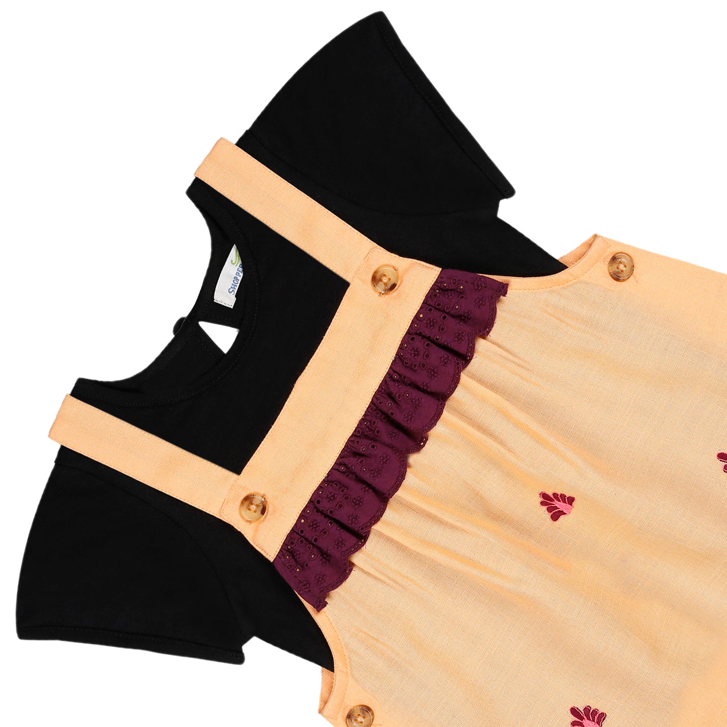 Shoppertree Solid T-shirt With Dungaree Set