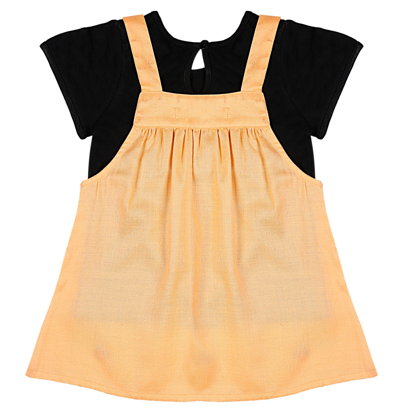 Shoppertree Solid T-shirt With Dungaree Set
