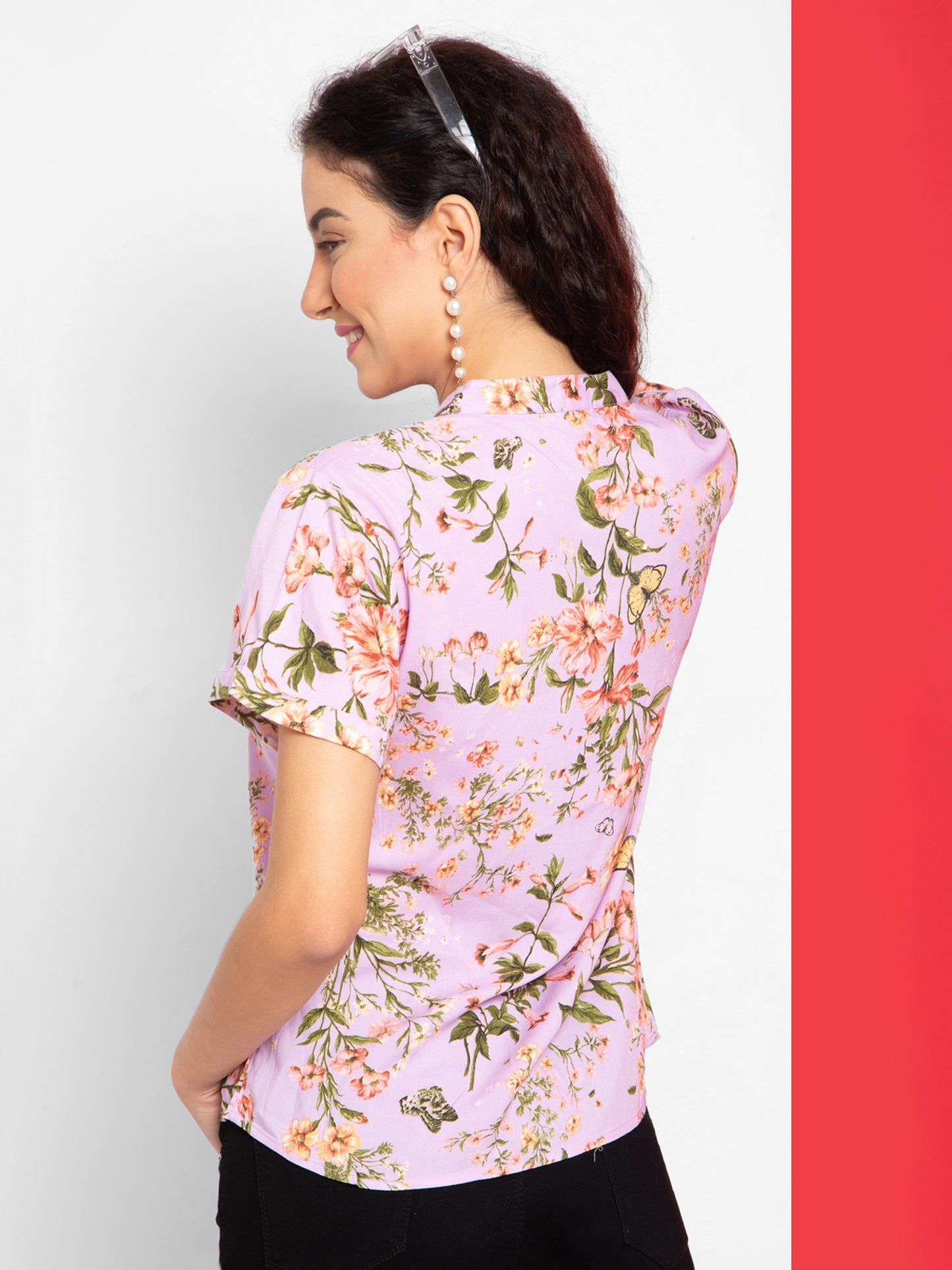 Shoppertree Rayon Multicolor Printed Top