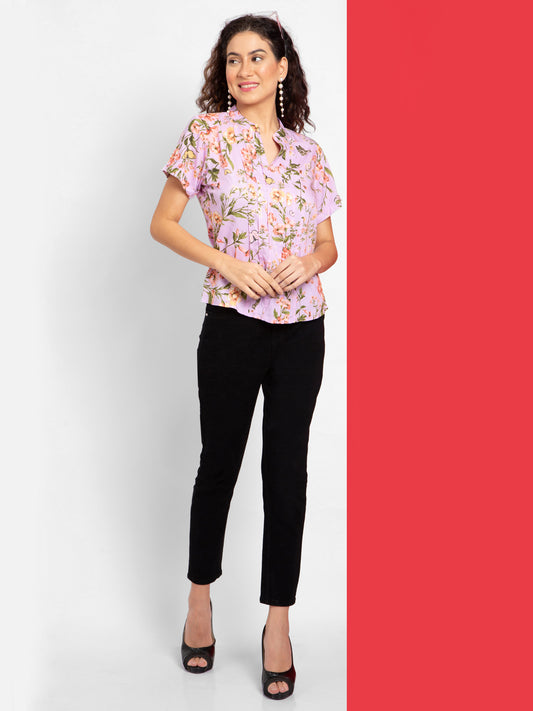 Shoppertree Rayon Multicolor Printed Top