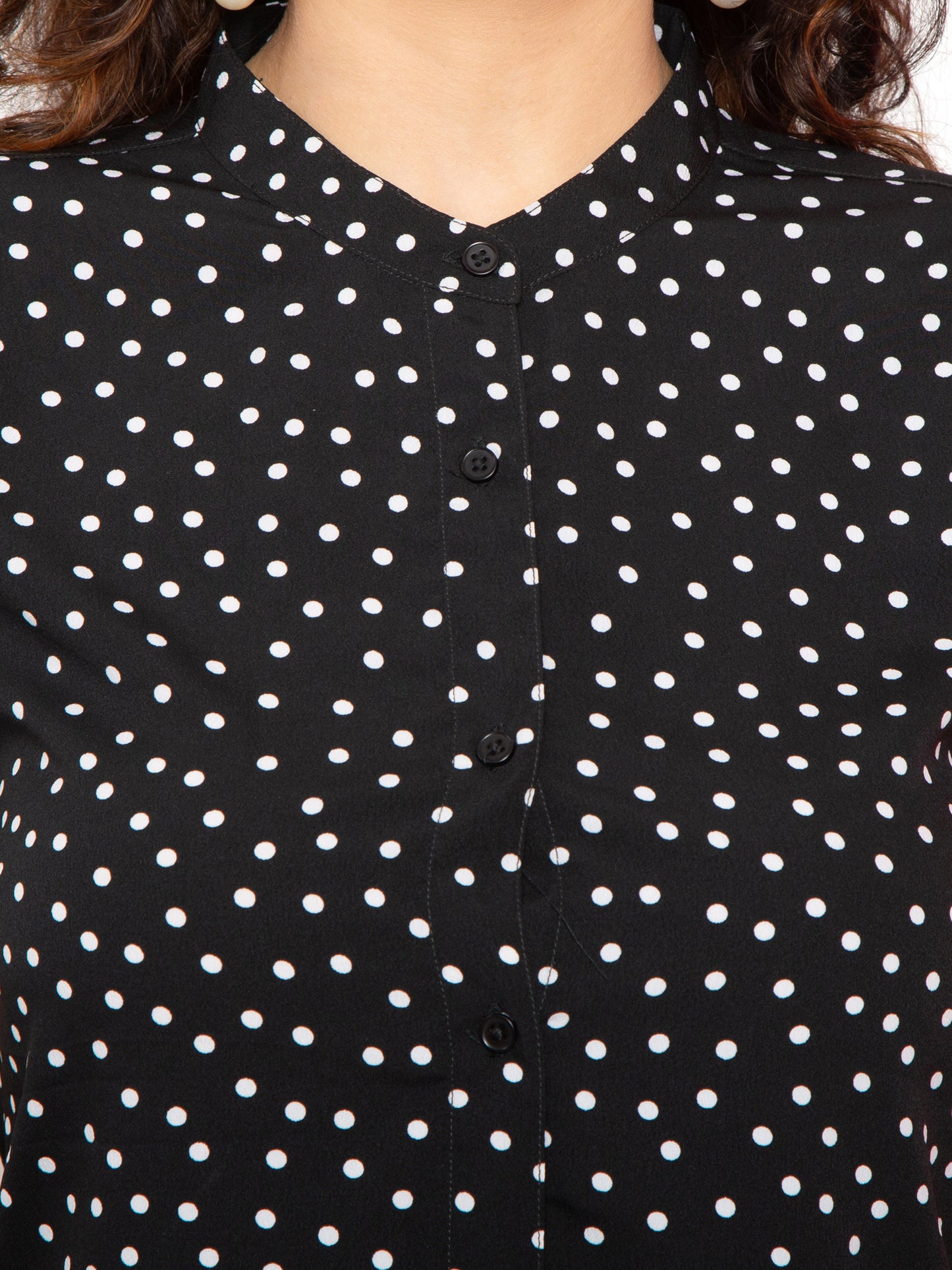 Shoppertree Black  Polka Dotted Top