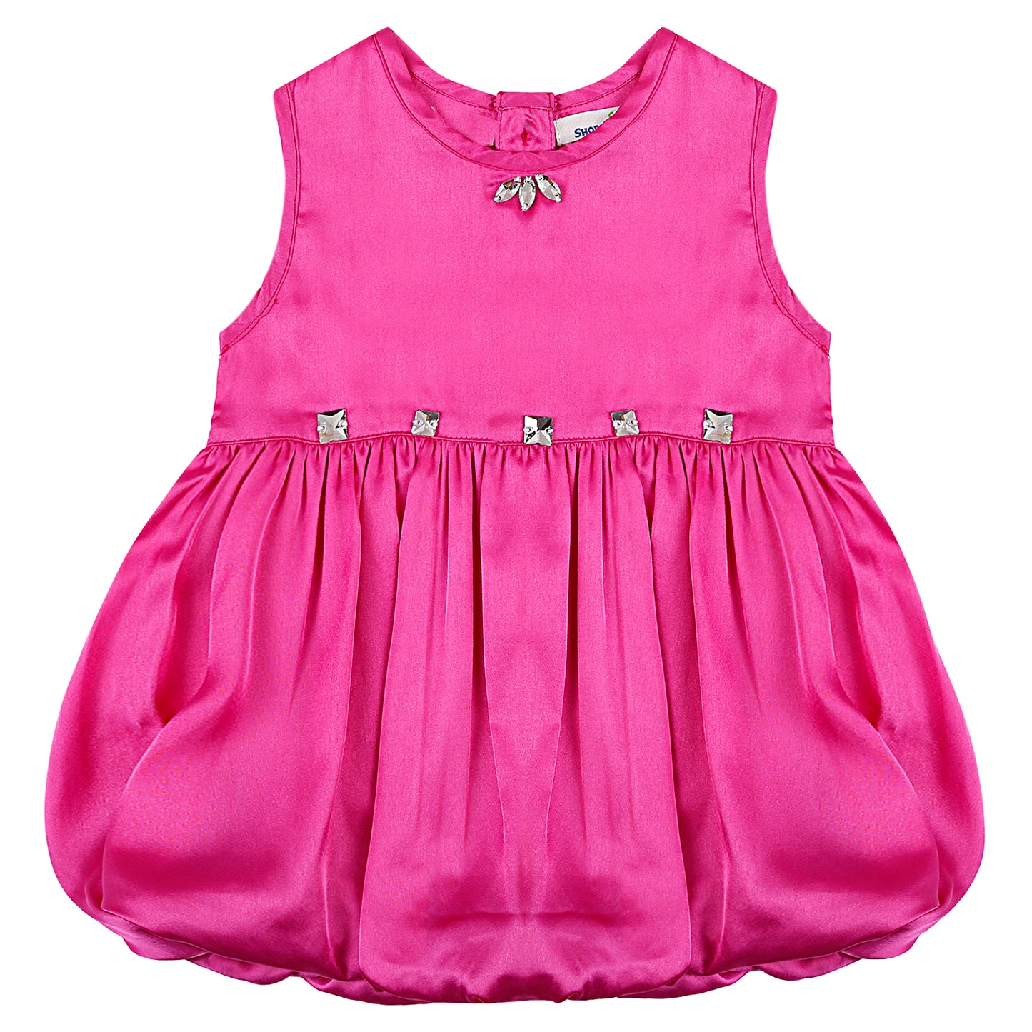 SHOPPERTREE Rani Pink Embellished Satin Party Dress