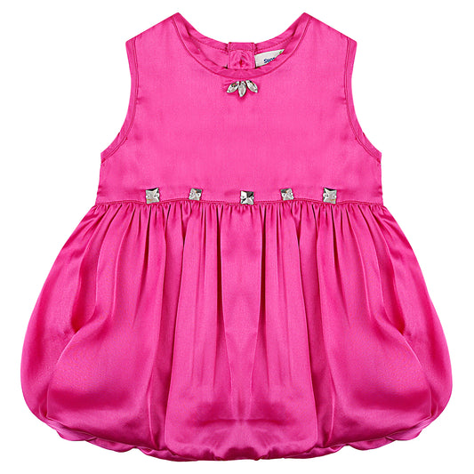 SHOPPERTREE Rani Pink Embellished Satin Party Dress