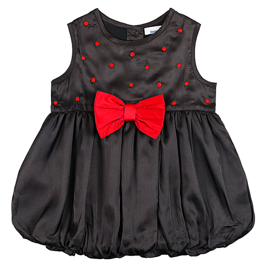 SHOPPERTREE Black Satin Partywear Dress – Black