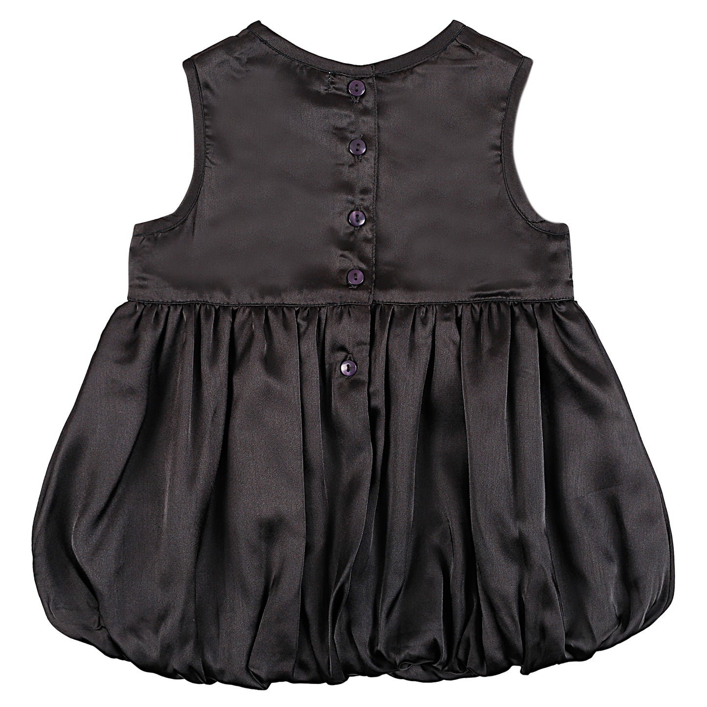 SHOPPERTREE Black Satin Partywear Dress – Black