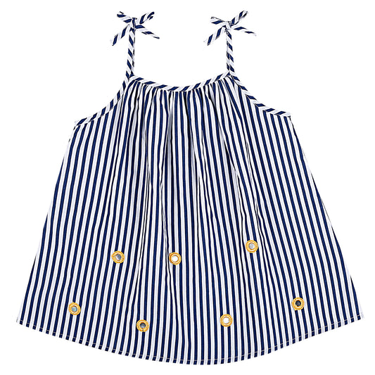 Shoppertree Blue Striped A-line dress