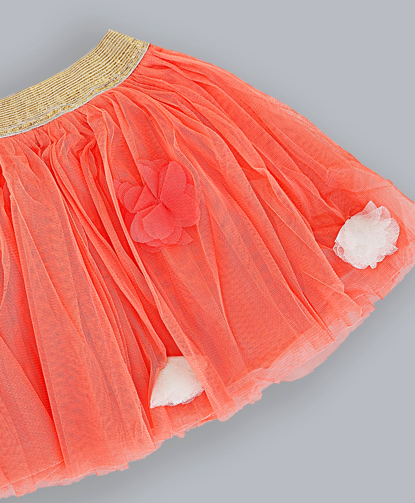 Peach Color Midi-Length Party Wear Skirt