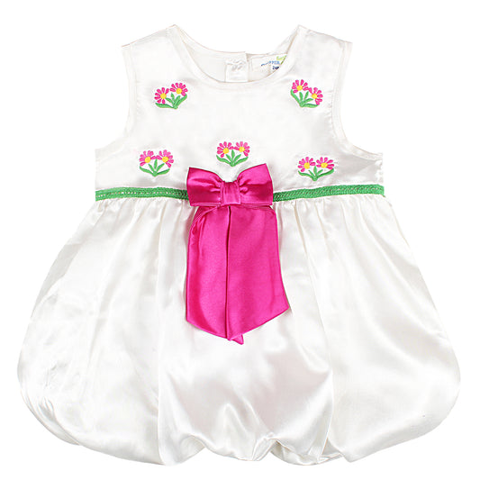 Shoppertree Embroidered cream party wear dress