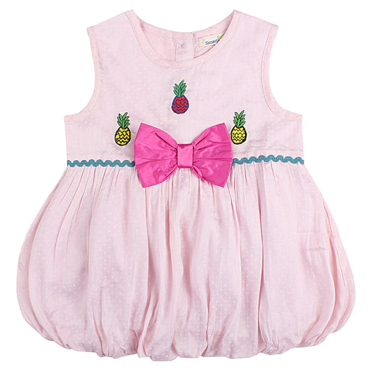 ShoppereTree Baby Pink Balloon Dress For Girl