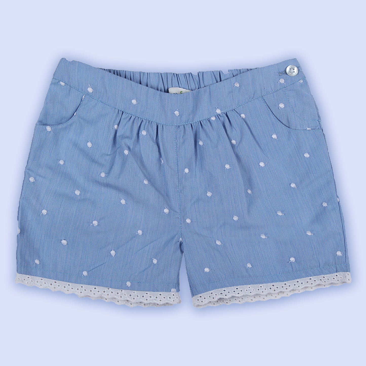 Shoppertree Light Blue Embroidered T-shirt and Short set