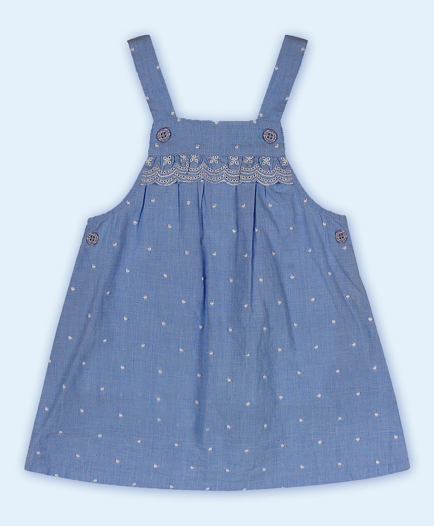 Shoppertree Light Blue Embroidered T-shirt and Dungaree set