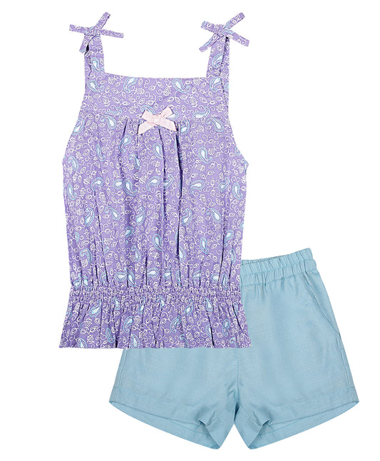 ShopperTree Purple Printed Top and Short Set